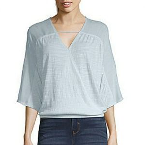 [a.n.a] Wrap Blouse Gentle Aqua Blue